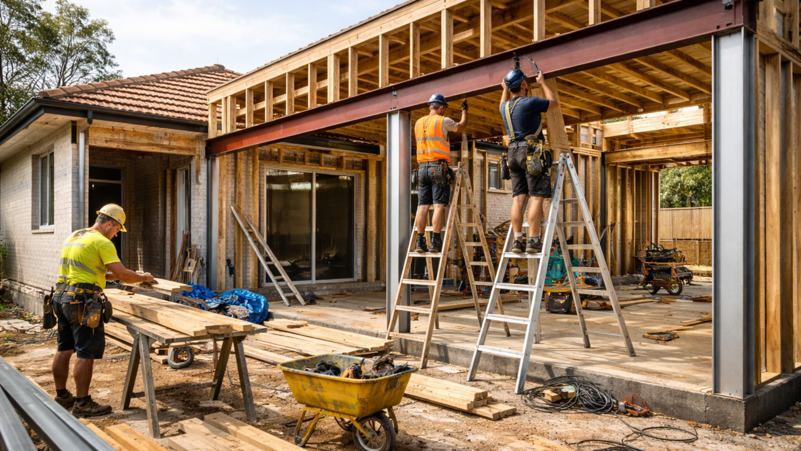 Roweanne Builders working on the renovation of a house