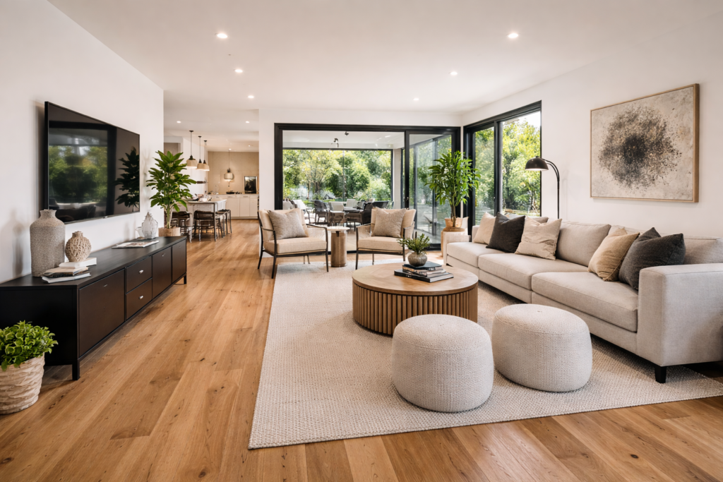 Newly renovated lounge room in Shepparton 